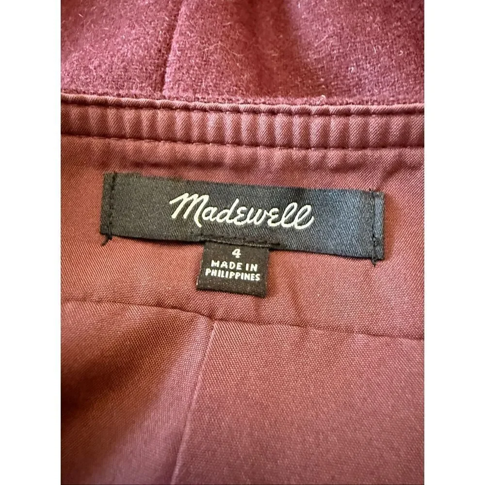 Madewell Fireside Mini Skirt in Burgundy Size 4 Preppy, Retro, Dark Academia